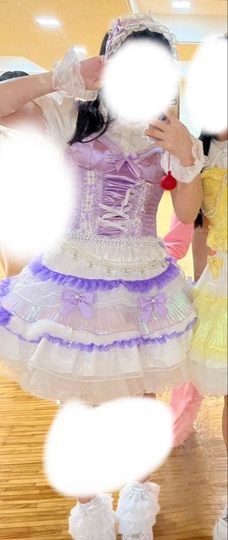 文化祭 アイドル 衣装 コスチューム 紫 ロリータ