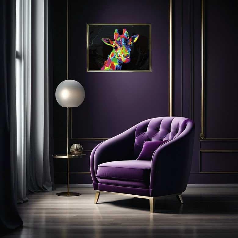 クリスタルアート キリン ピクチャー アートフレーム POP