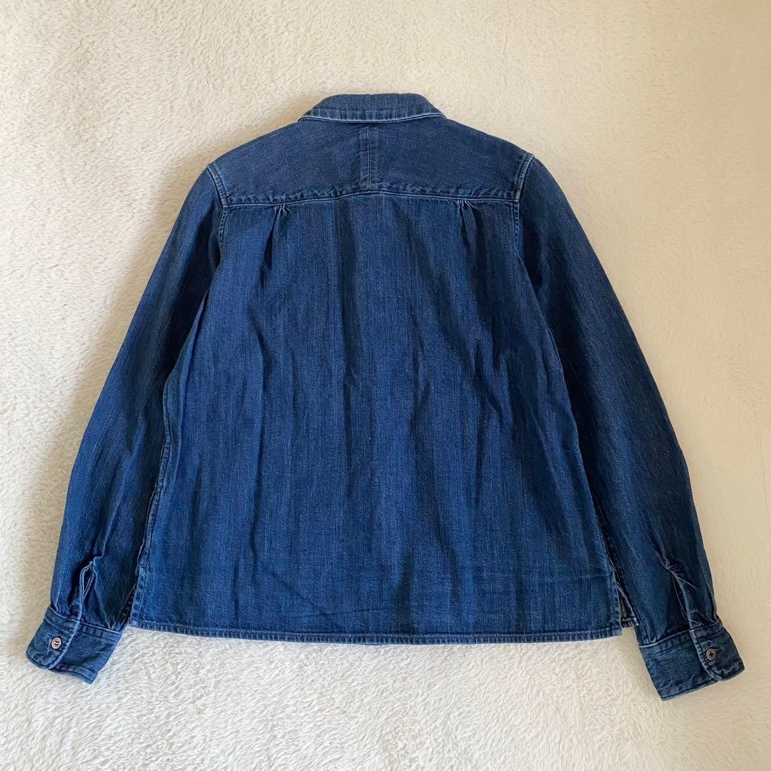 KAPITAL ピンタックデニムシャツ　プリーツ　長袖　メンズXS レディースS