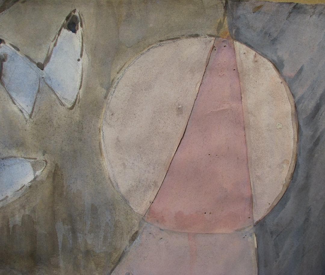 こんなおしゃれ作品他にない！仁戸田秀吉「蝶」40号大,水彩,これが本画,物故名画