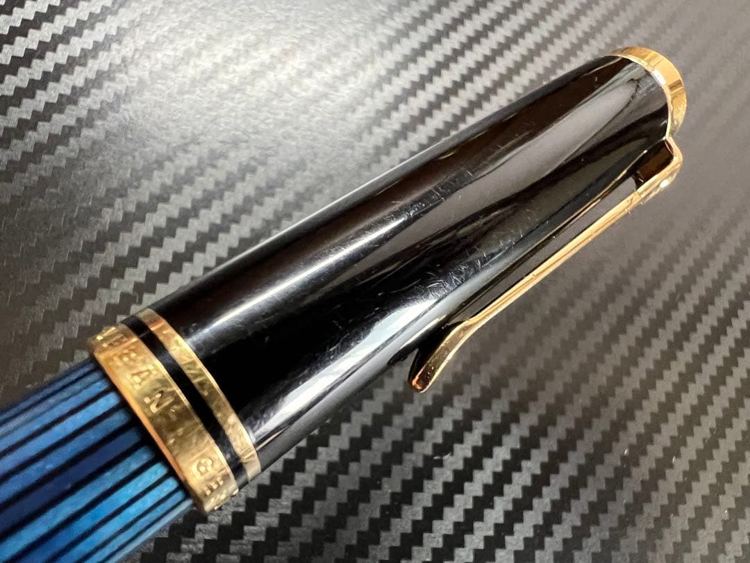 美品 ペリカン スーベレーン M800 青縞 F 万年筆