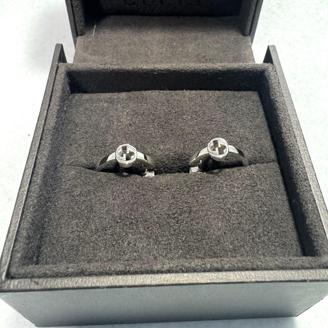 グッチ ピアス インターロッキング　フープピアス　シルバー925 リング