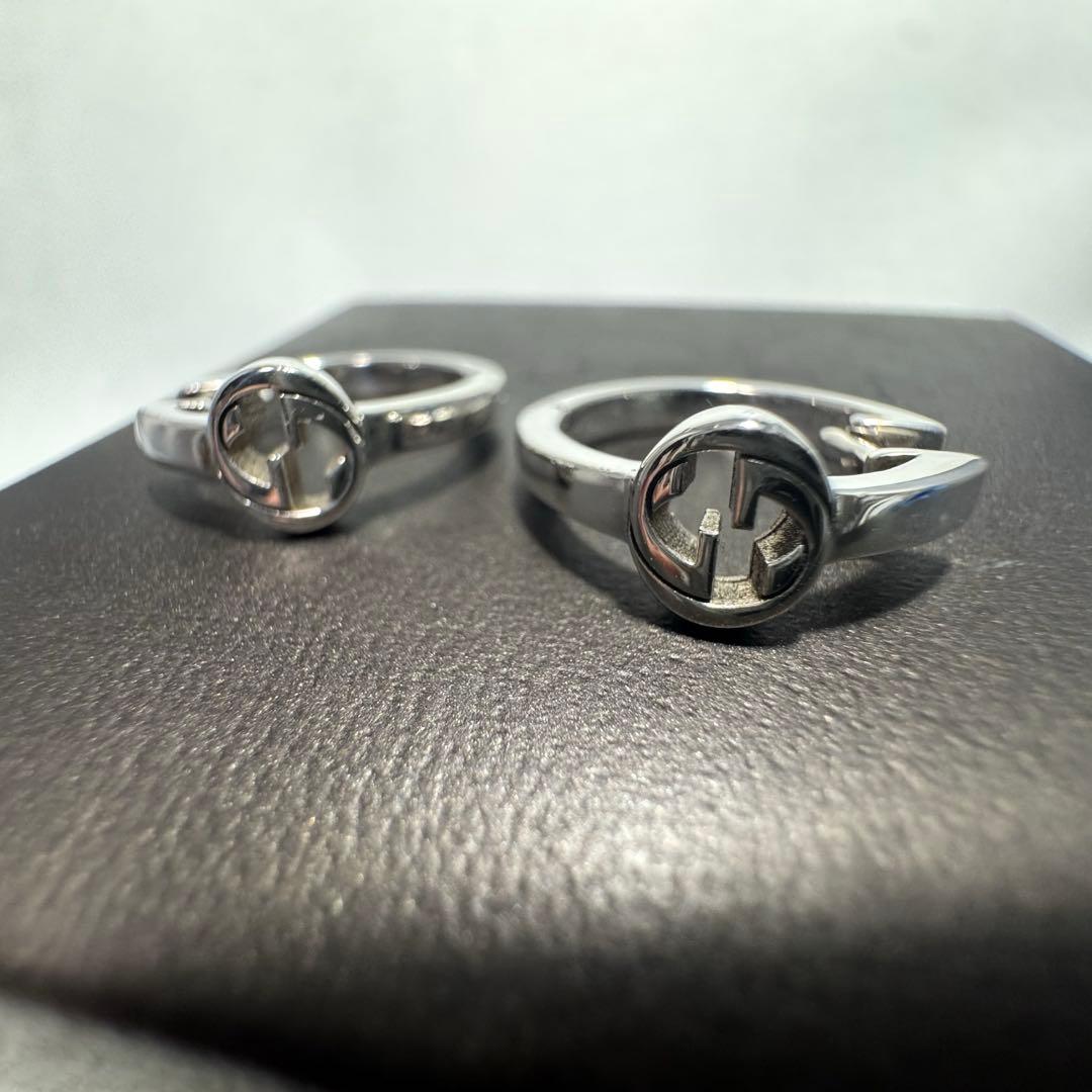 グッチ ピアス インターロッキング　フープピアス　シルバー925 リング