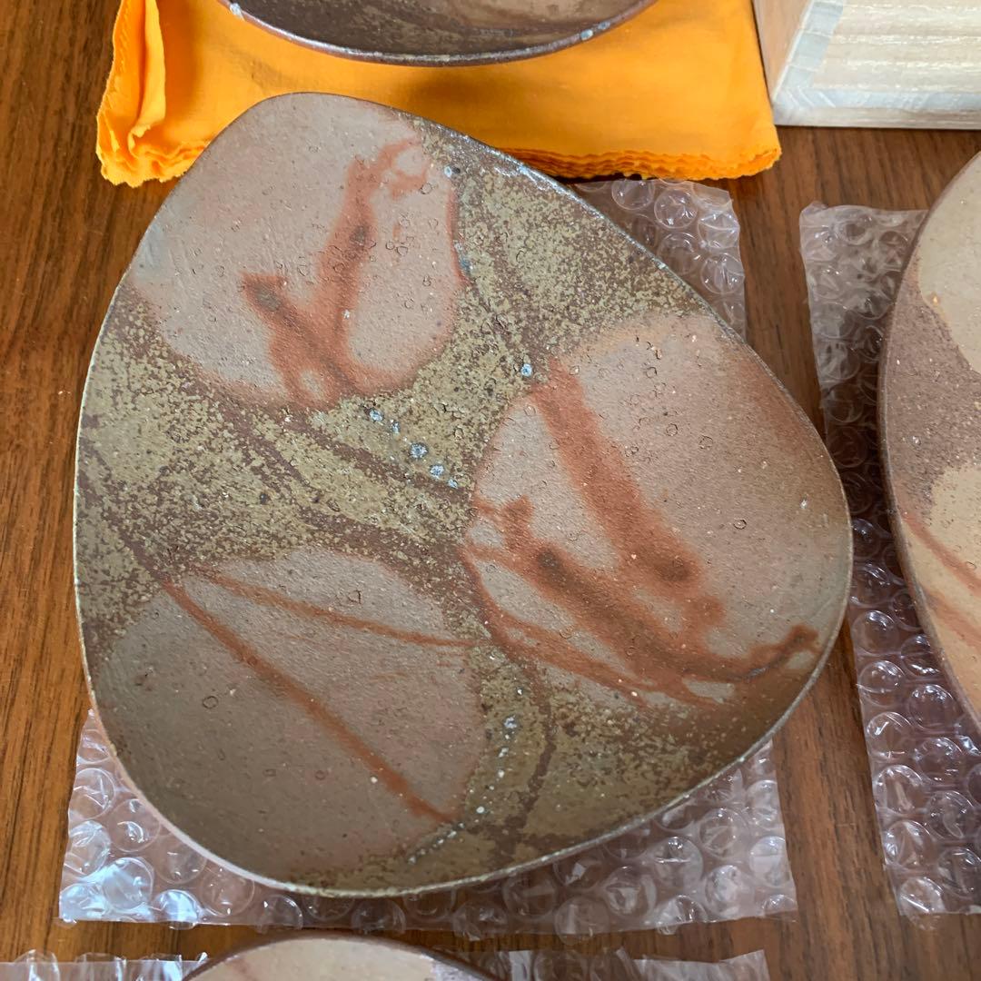 備前焼 金重有邦 皿 伊部三足平向付 5枚セット