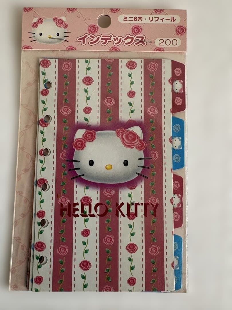 【激レア 】サンリオ ローズ柄リフィル 6穴 & カード 2000年 キティ