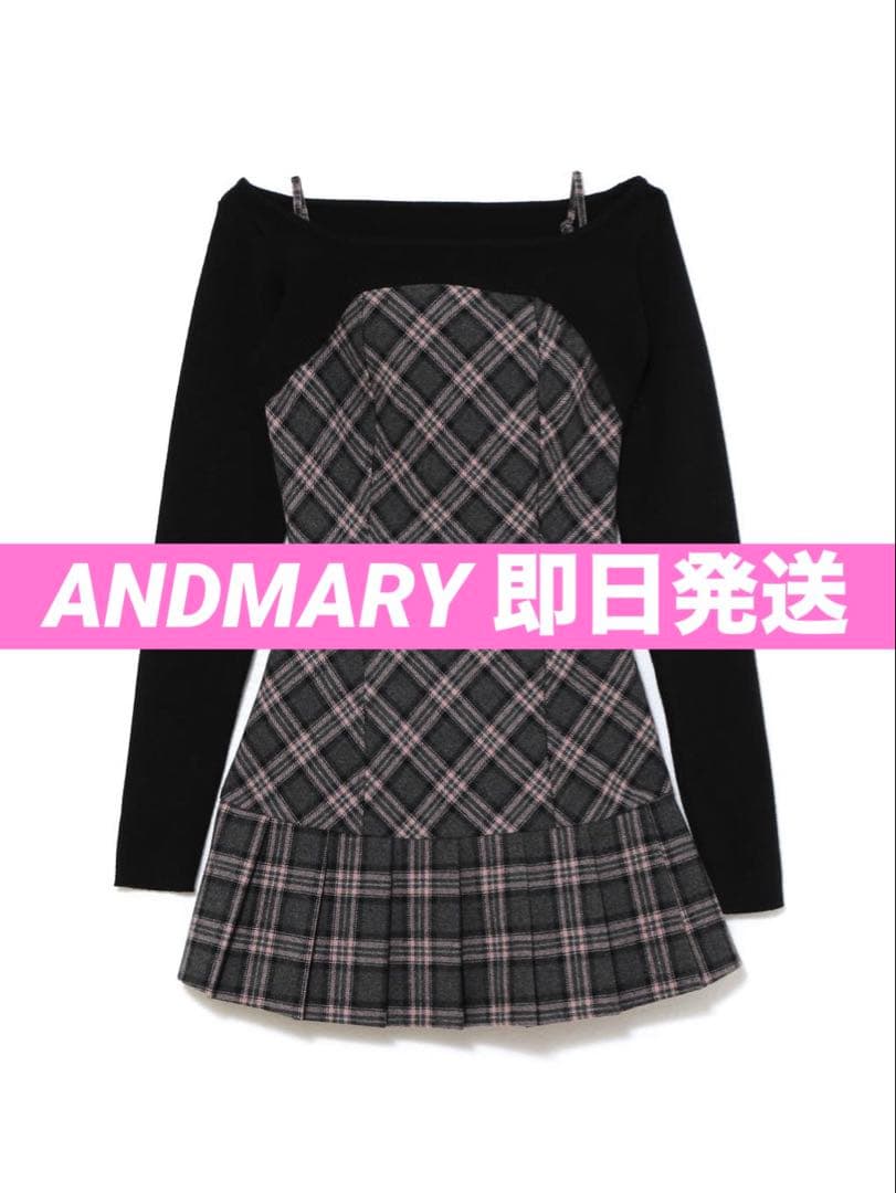 新品未使用 ANDMARY Selena check mini dress