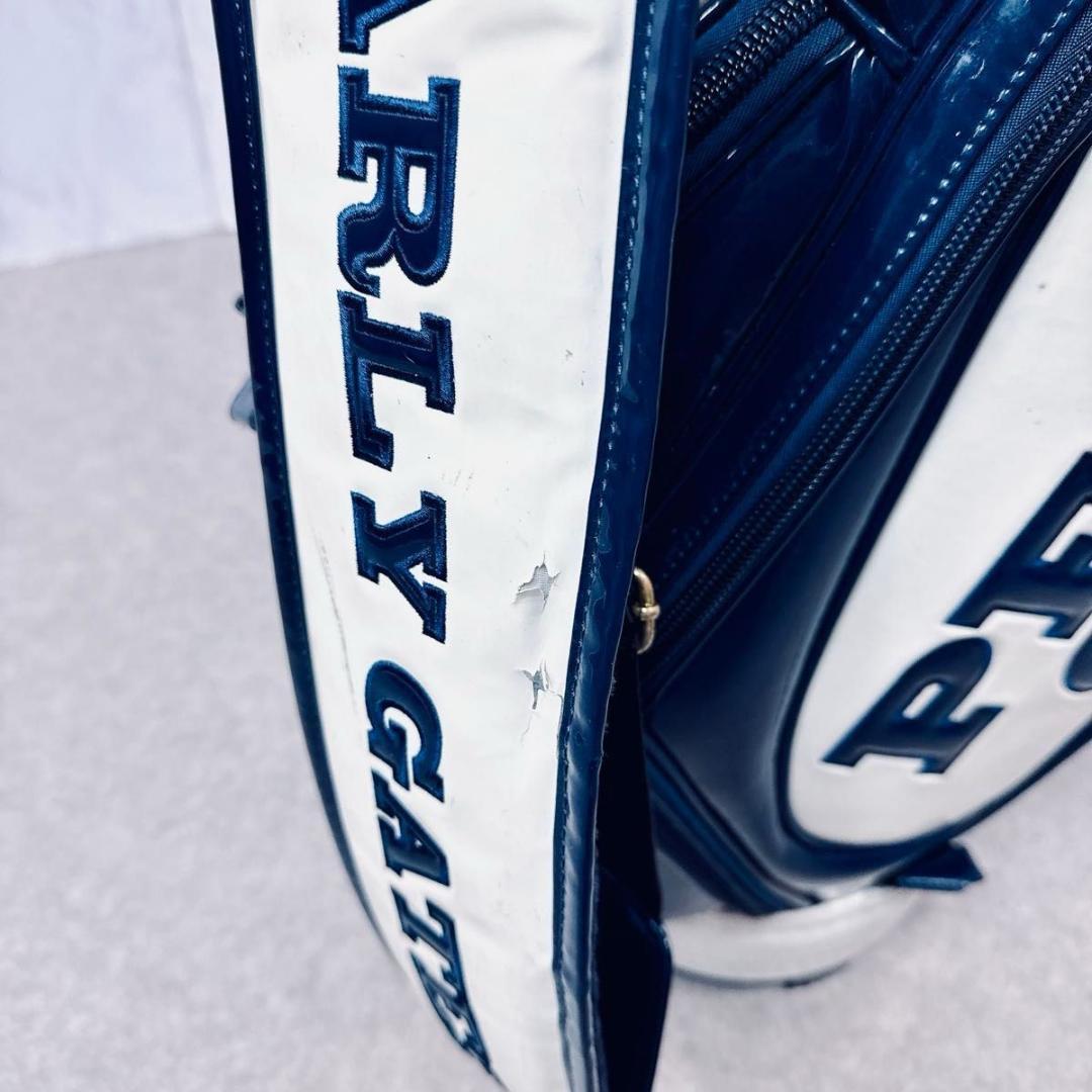 PEARLY GATES キャディバッグ ホワイト ネイビー エナメル　9.5型