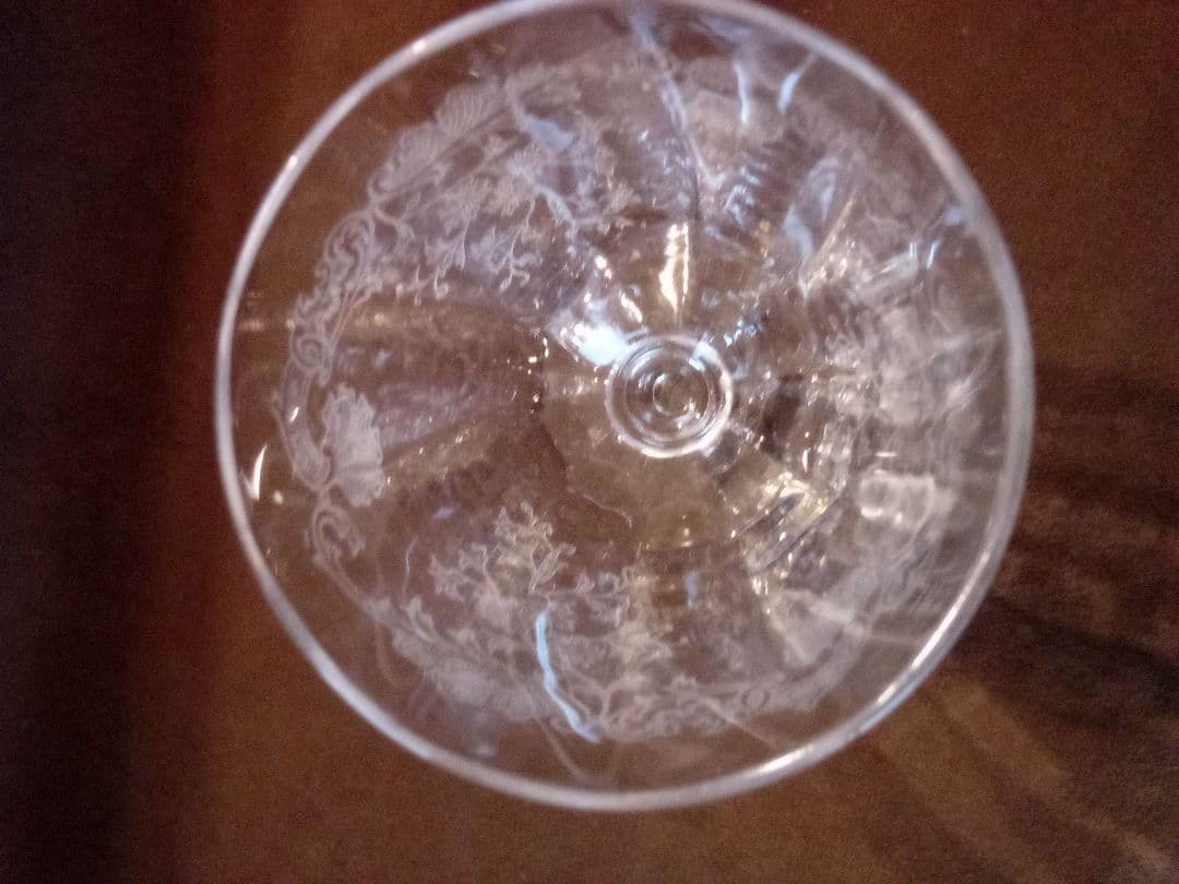 フランス ワイングラス 「ロカイユ模様」アンティーク