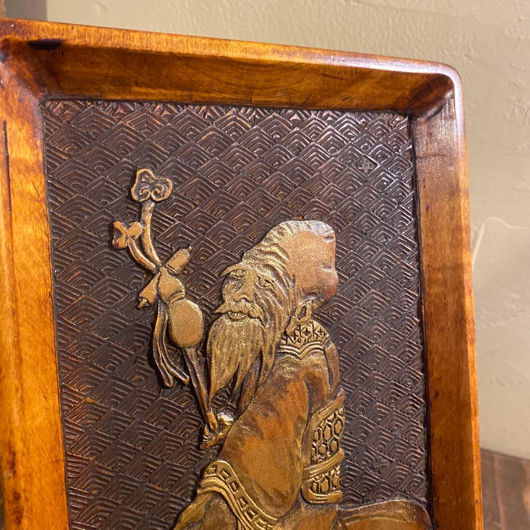 木彫り　お盆　骨董　古道具　置き物