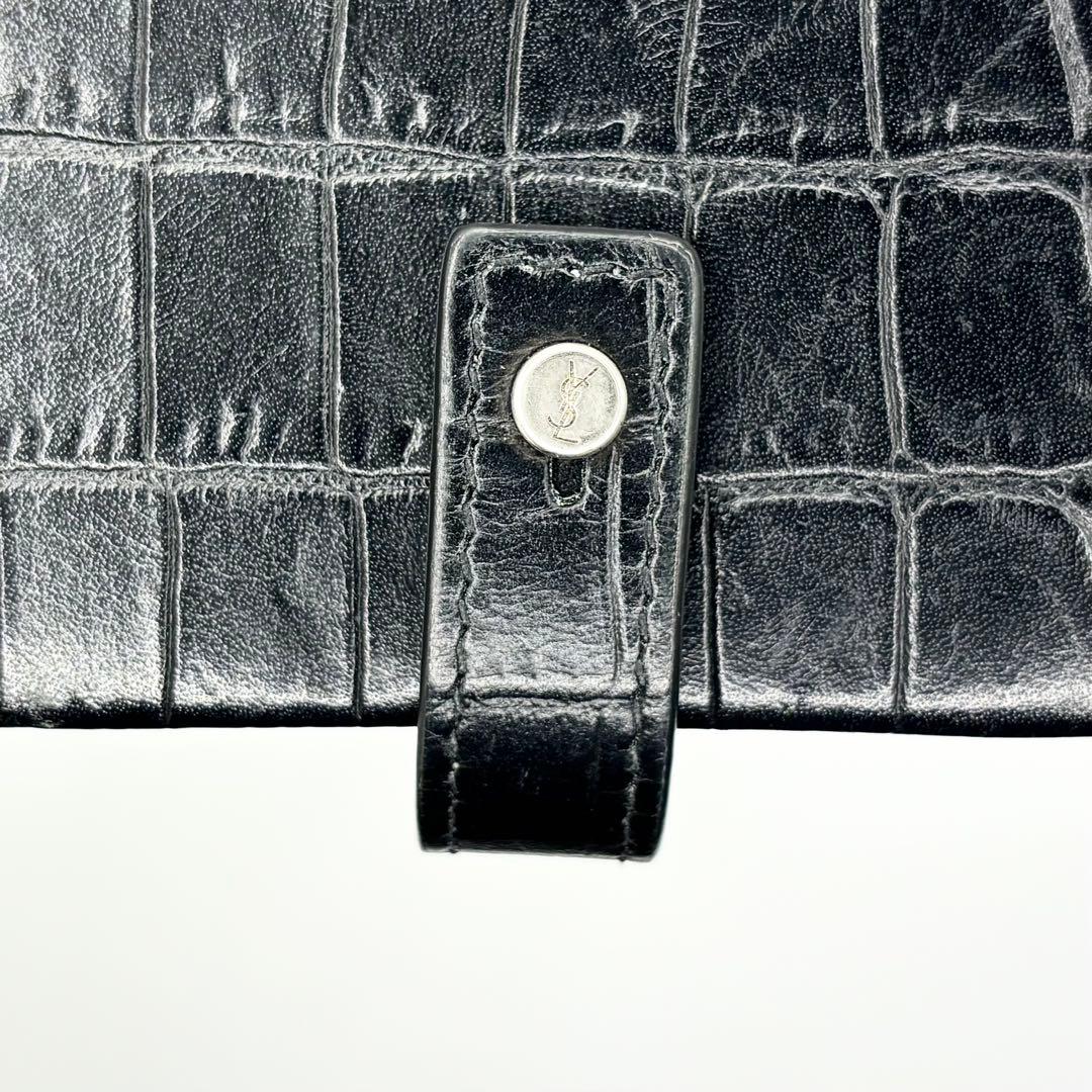 ✨極美品✨サンローラン　カードケース　カサンドラ　ロゴ　クロコ　型押し　レザー