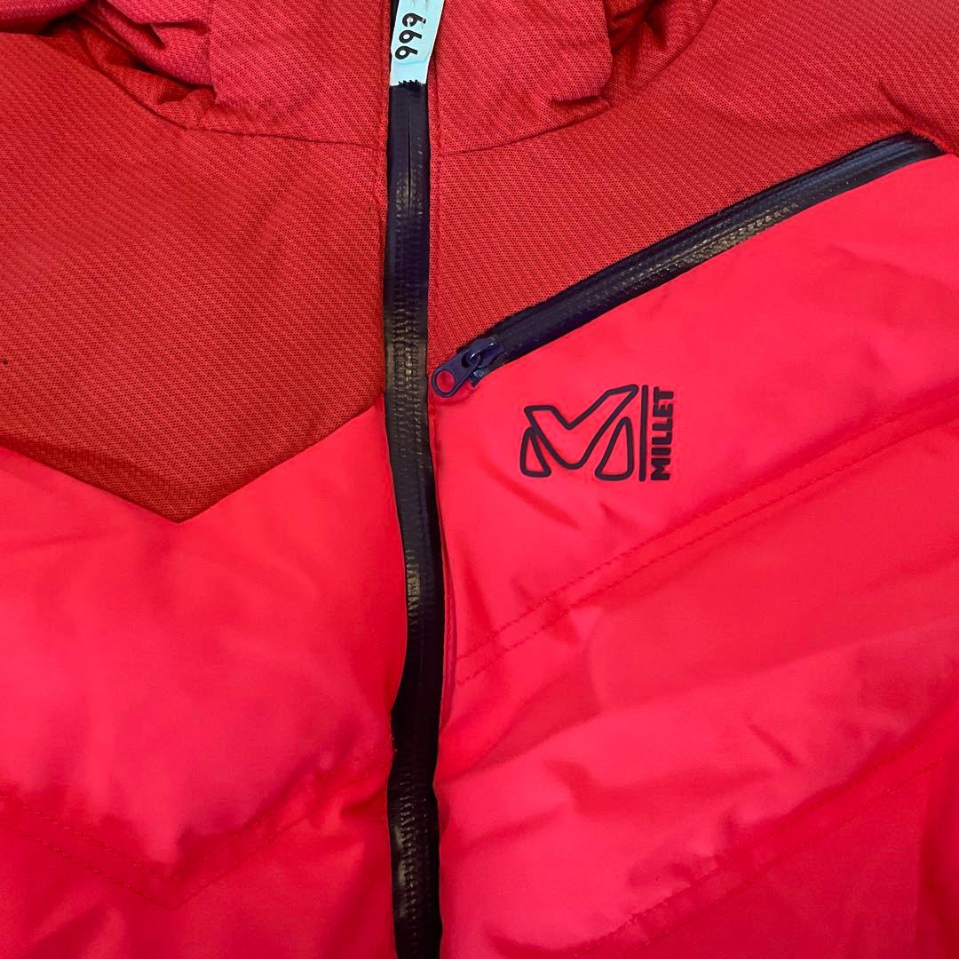 Millet フード付きダウンジャケット 赤色　日本サイズ　M