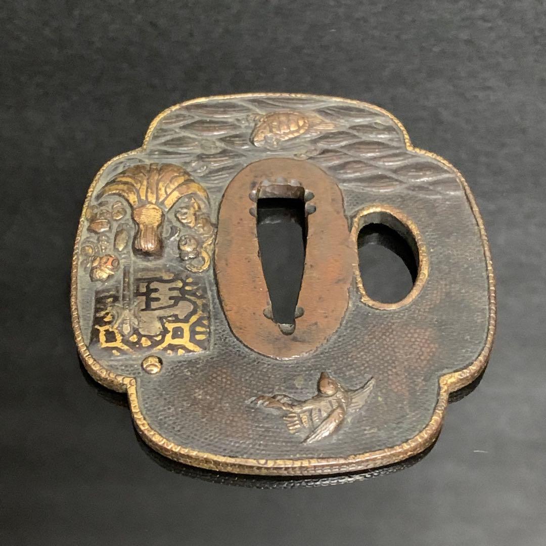 《アンティーク希少レア品！》 ⭐︎ 七福神 宝船 鶴亀 鍔つば 縁起もの♪⭐︎