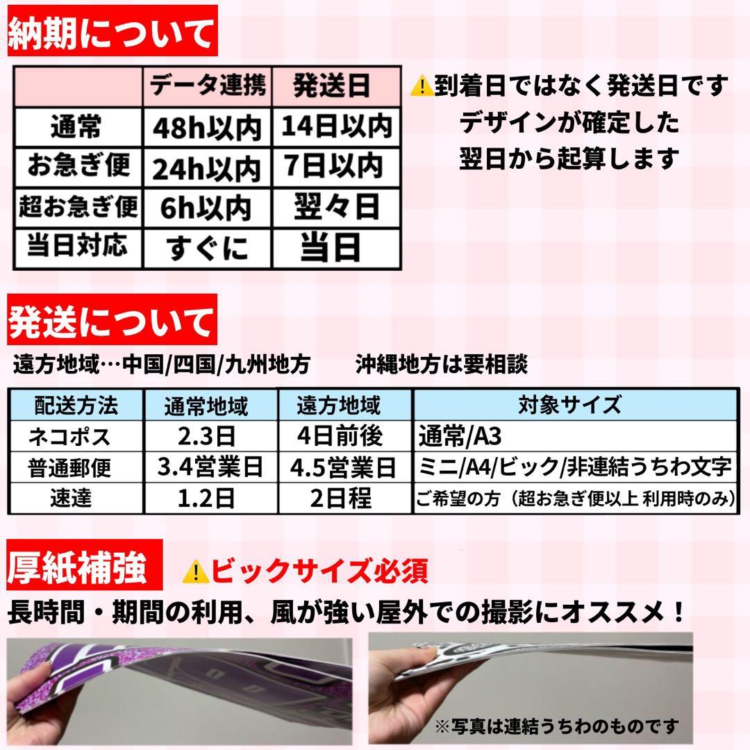 【プリント】オーダー 連結うちわ文字　文字パネル　うちわ文字