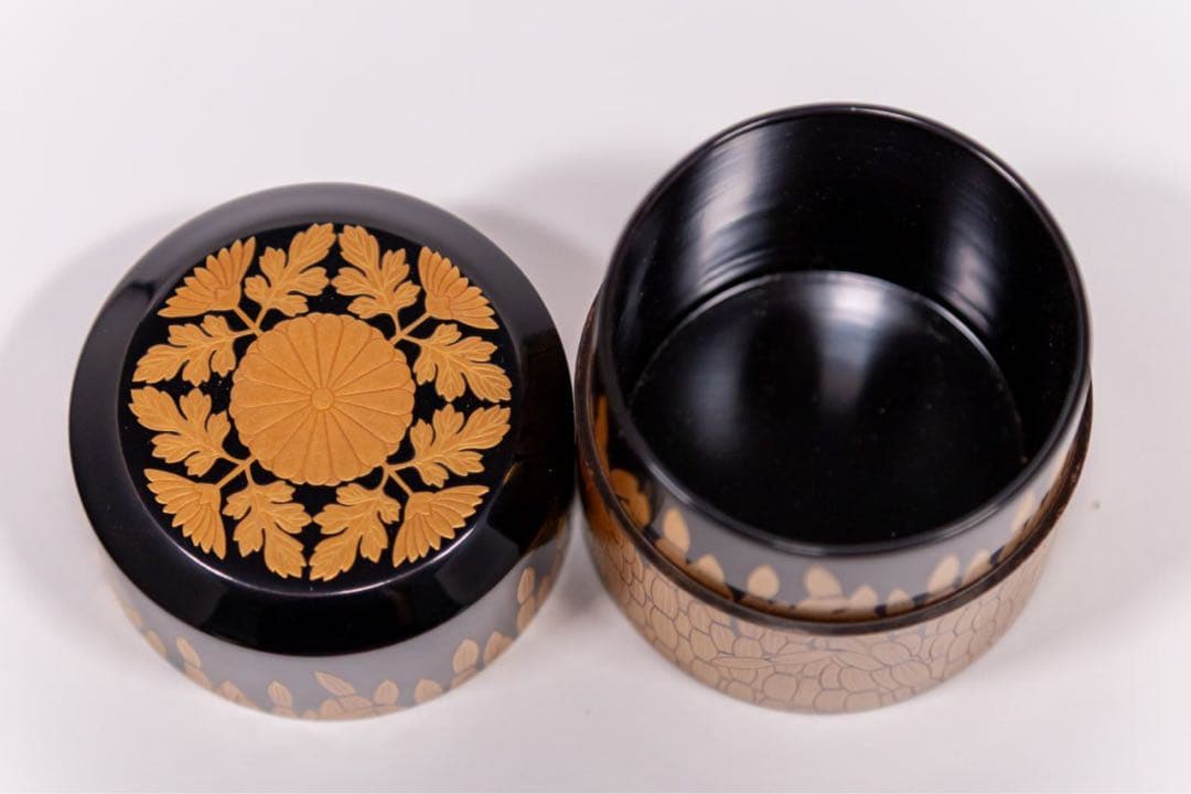 蒔絵 中次 棗 菊文様 共箱付 茶道具 高級漆器