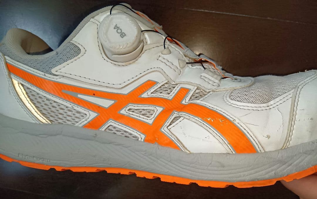 ASICS 安全靴 ボアシステム ホワイト/オレンジ