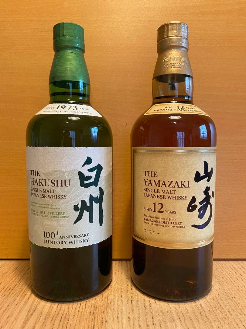 山崎12年・白州ノンエイジ100thラベル