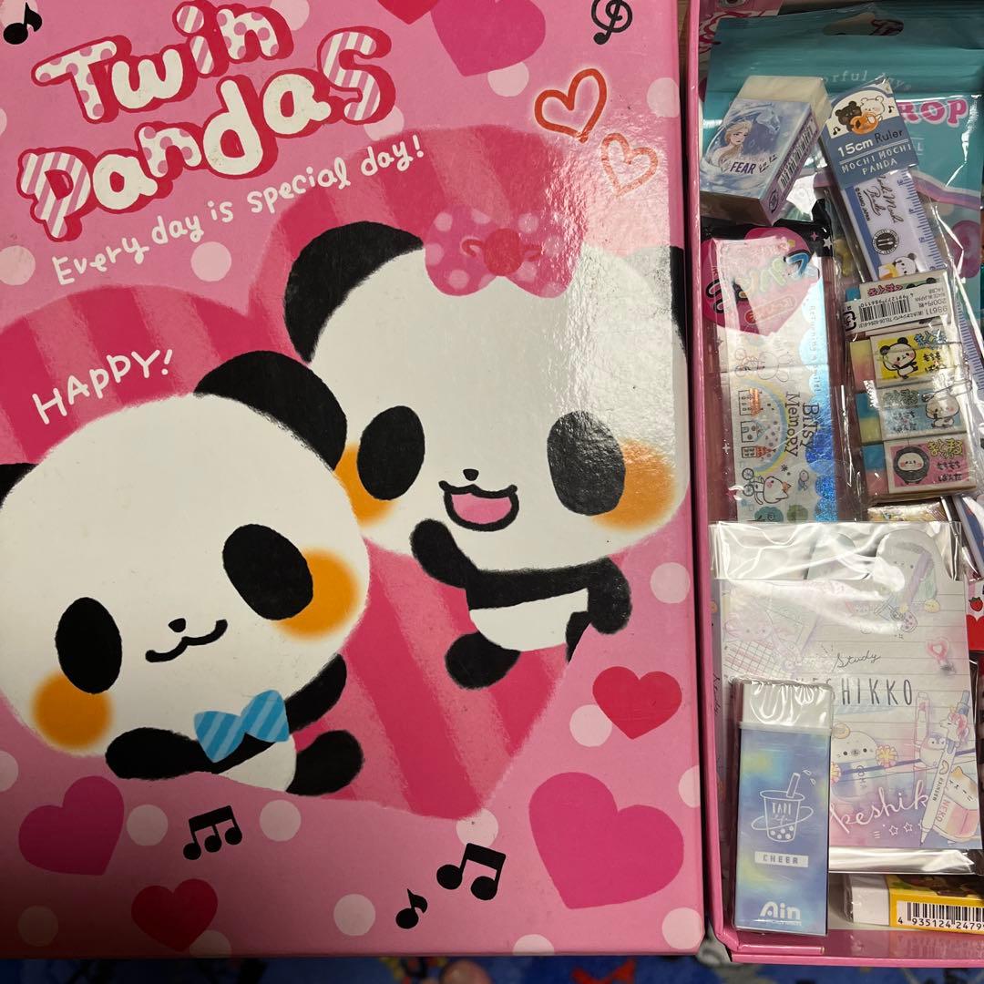 Twin Pandas お道具箱　平成　文房具セット