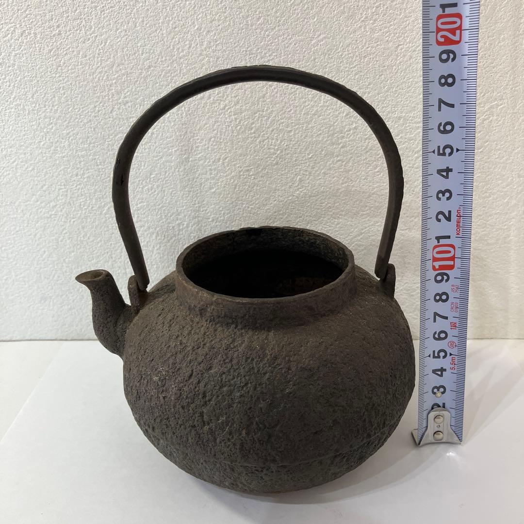 アンティーク　鉄製急須 ダークブラウン 丸形