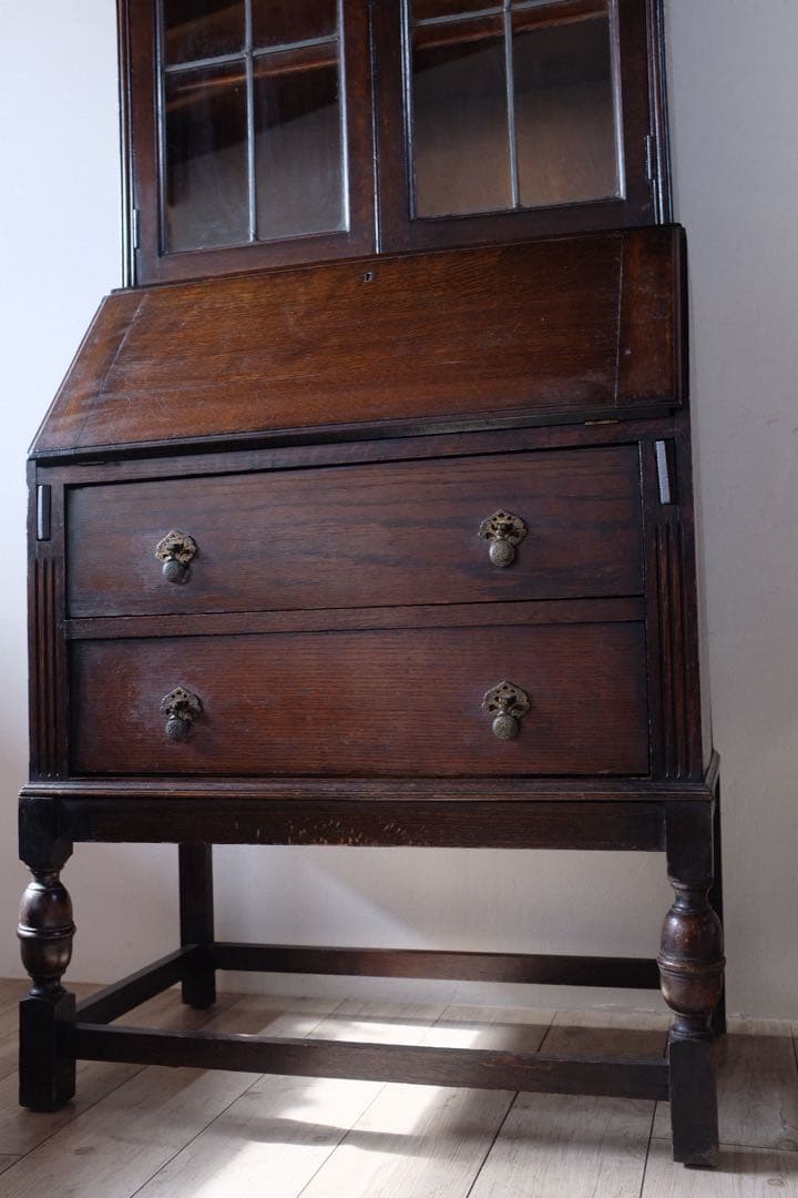 イギリス アンティーク 家具 ビューロー1930 オーク材キャビネット 店舗什器