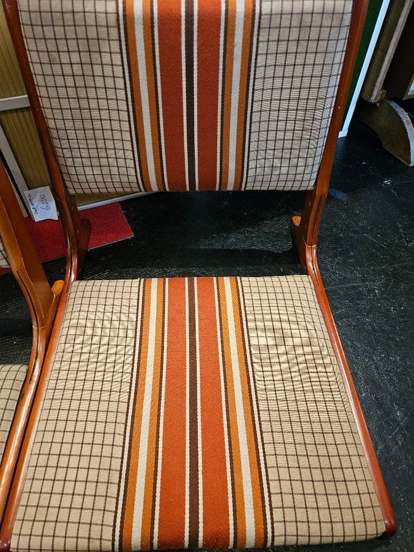 座椅子　椅子　ストライプ　チェア　希少　レア　昭和レトロ　アンティーク