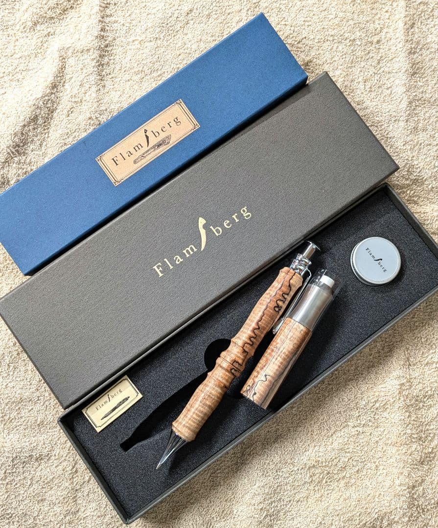 Flamberg　栃縮杢　スポルテッド　サンピューラボールペン＋ツイスト消しゴム