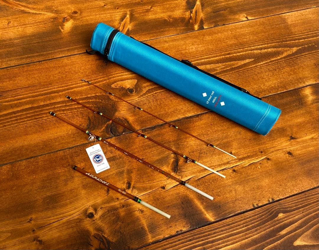 トラウトロッド　パックロッド　グラスロッド　クリアブラウン　FUJIガイド