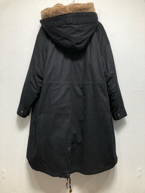 新品☆6L黒系♪5wayモッズコート♪ボアパーカー☆w625