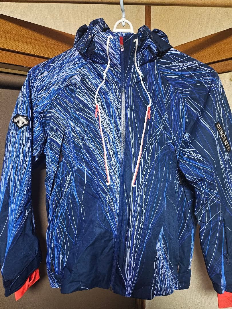 DESCENTE スキーウェア ネイビー/青のストライプ