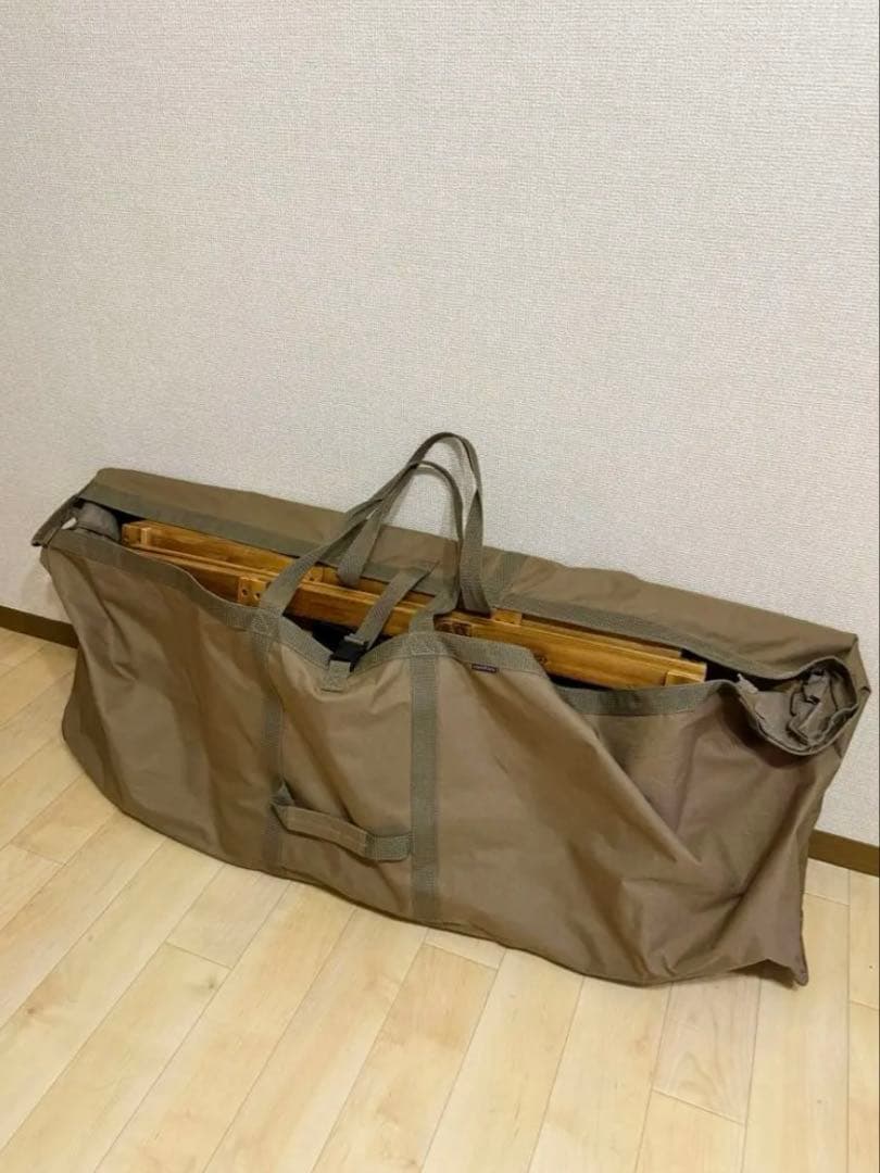 【専用収納袋セット】　耐水ウレタン塗装　木製キッチンテーブル　キャンプ　アカシア