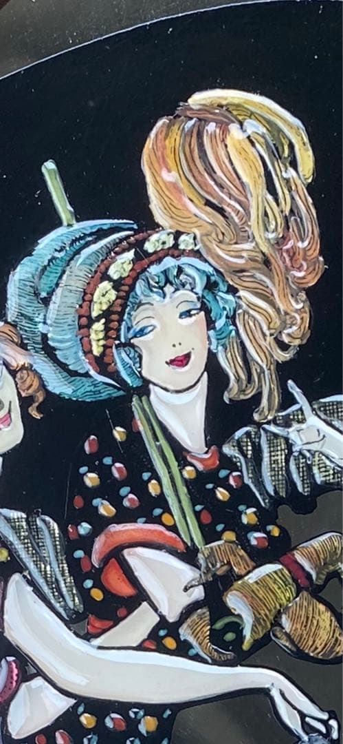 ステンドグラス ミラー絵画♦️ラタンフレーム♦️グリム童話♦️シンデレラ♦️送料込