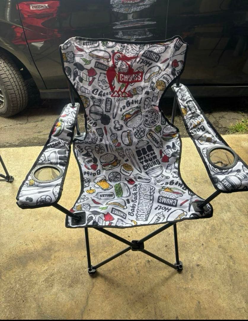 【とまっち】カラフルデザイン折りたたみアウトドアチェア2脚