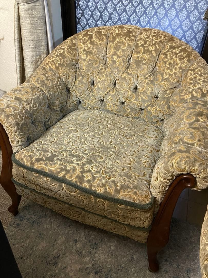 マルニ木工　1人掛けソファ 金華山　アンティークソファ　カリモク