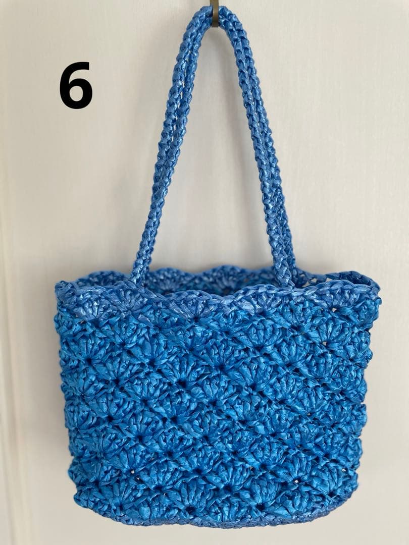 ハンドメイド・スズランテープ編みバッグ