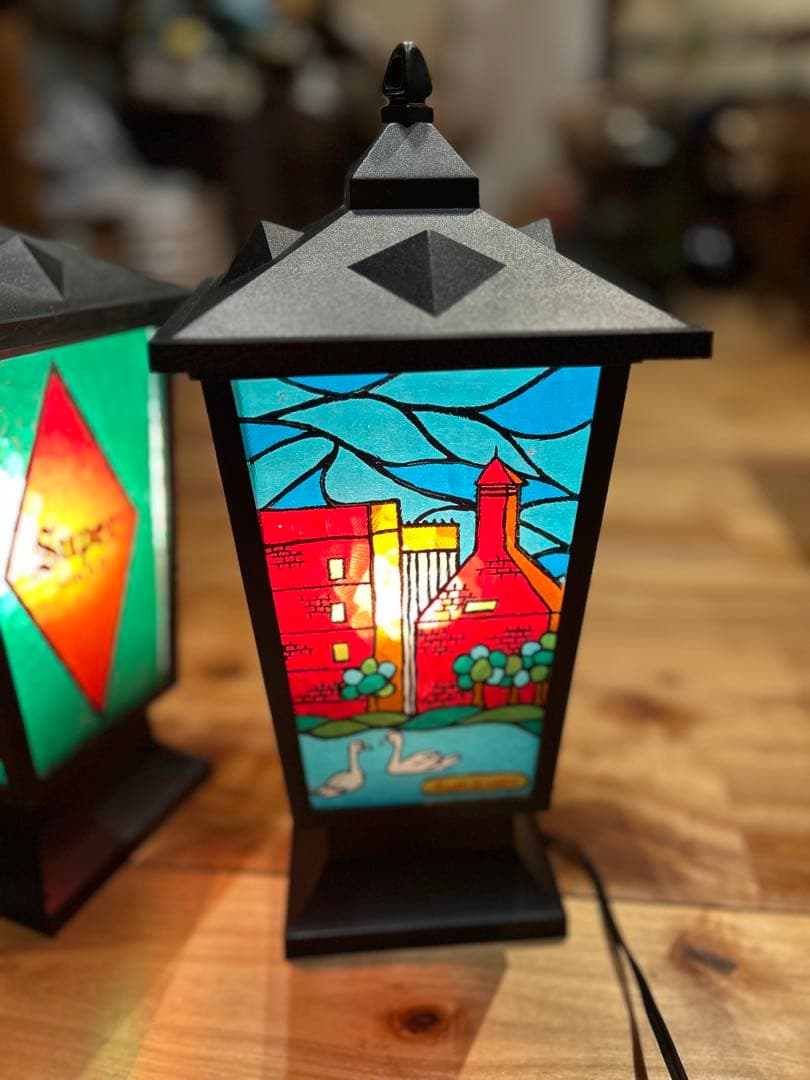 ステンドグラス風NIKKA WHISKYランプ 2個セット※バラ売り可（説明参照