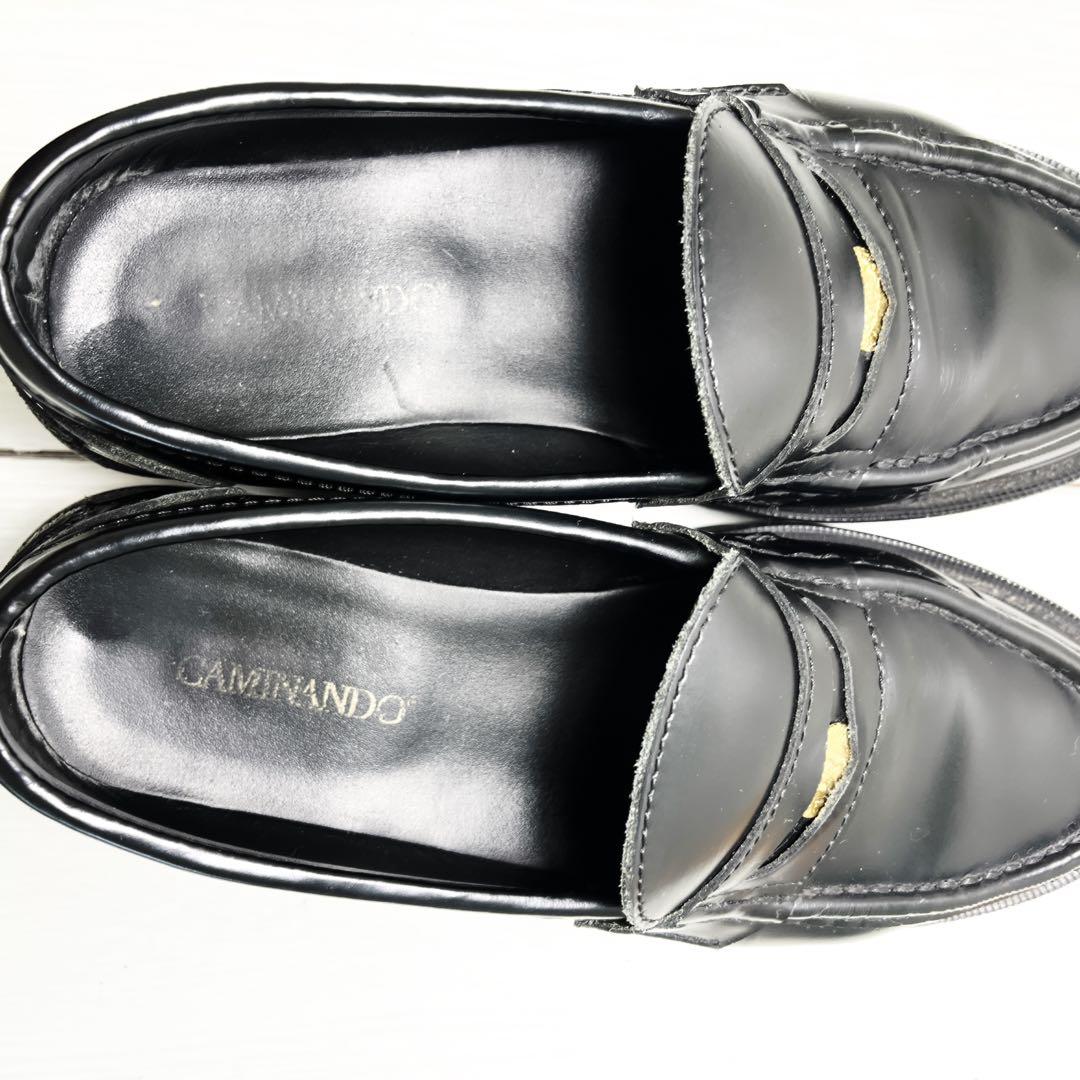 カミナンド ローファー サイズ6 厚底 ブラック