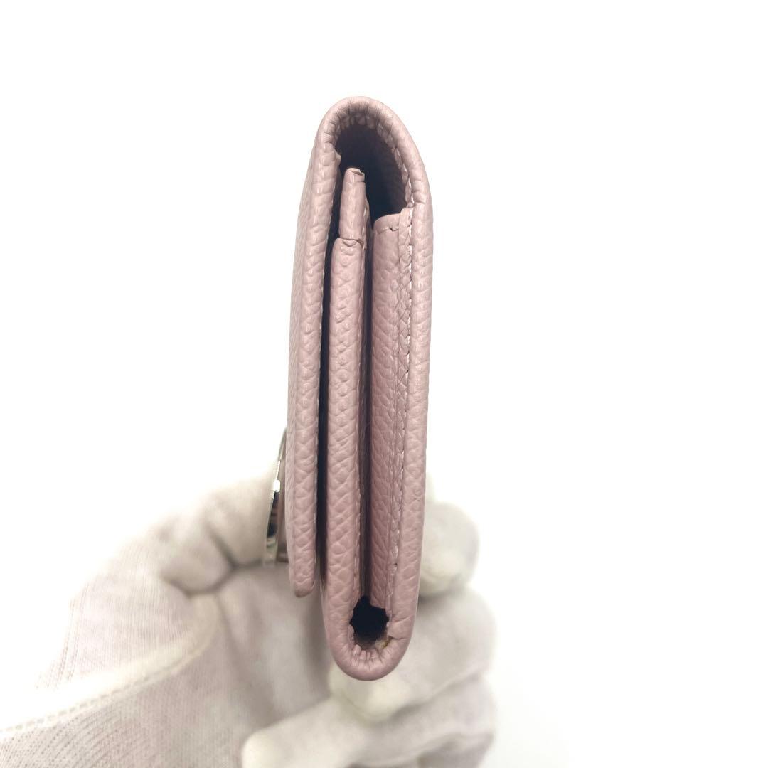 【極美品】ブルガリ 名刺入れ ビーゼロワン ロゴクリップ レザー ピンク