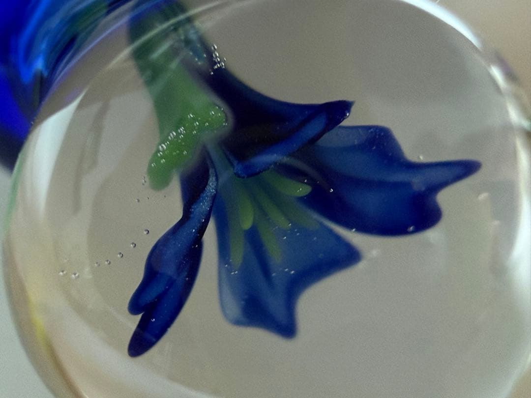 ひとつ房ガラスペン 代官山蔦屋 花入りブルー