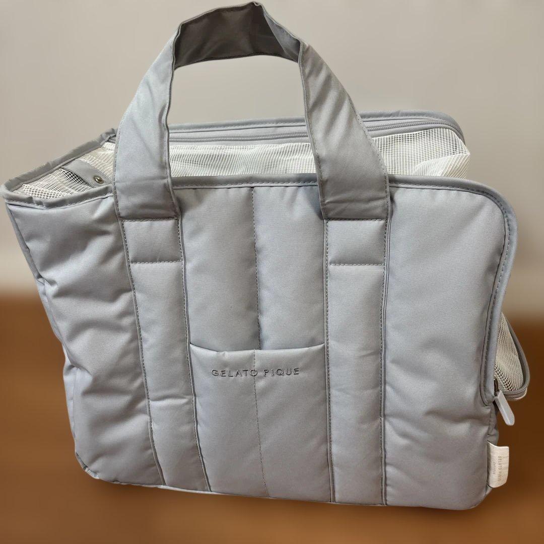 ジェラート ピケ　CAT&DOG ミニサイズキャリーバッグ　ブルー