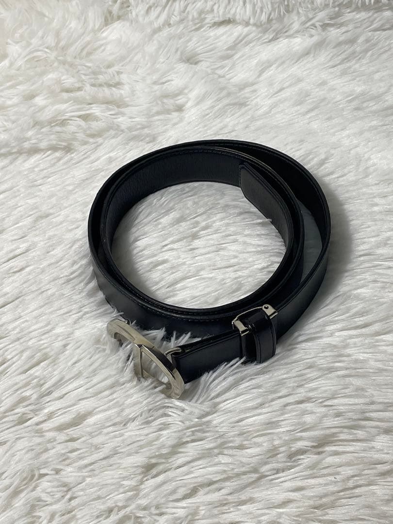 Christian Dior ディオール 本革 レザーベルト ブラック 仏製