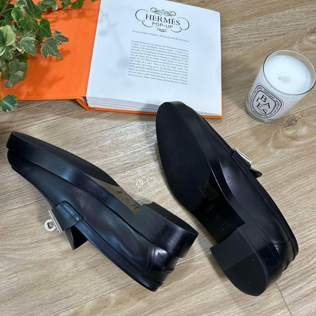 HERMESエルメス　ホット　37.5　ケリーバックルモカシン　ローファー　現行