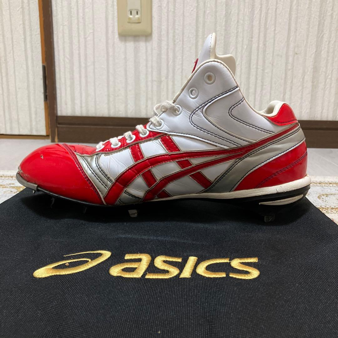 【らぶる】asics 野球 スパイク 26.5cm 赤