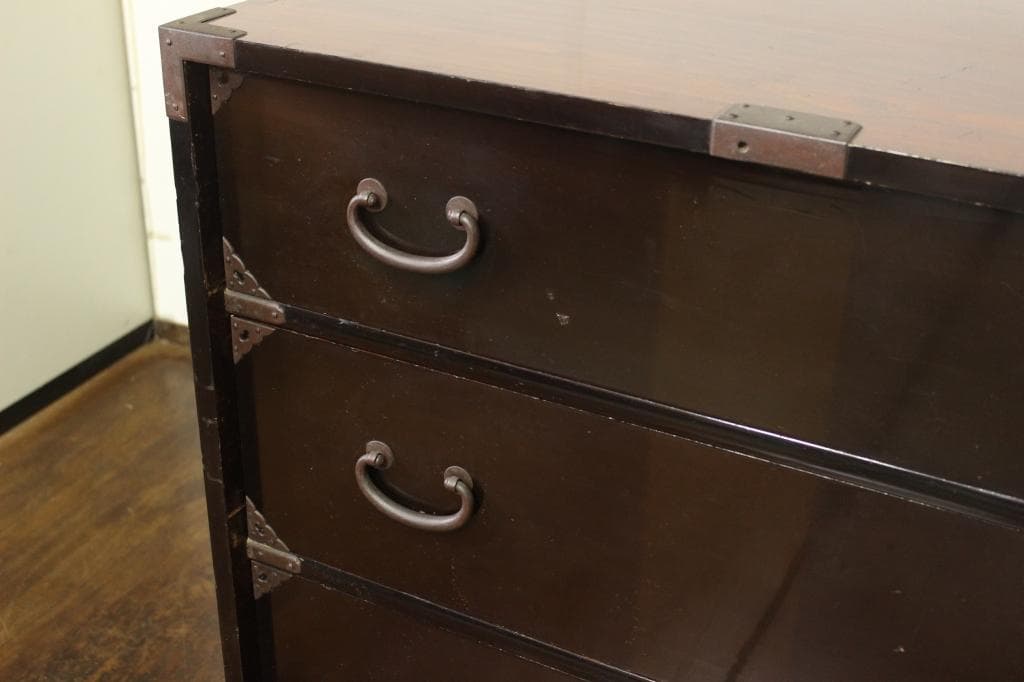 総桐！前棒付きの時代箪笥！古布/サイドボード/古民藝/和家具/古道具