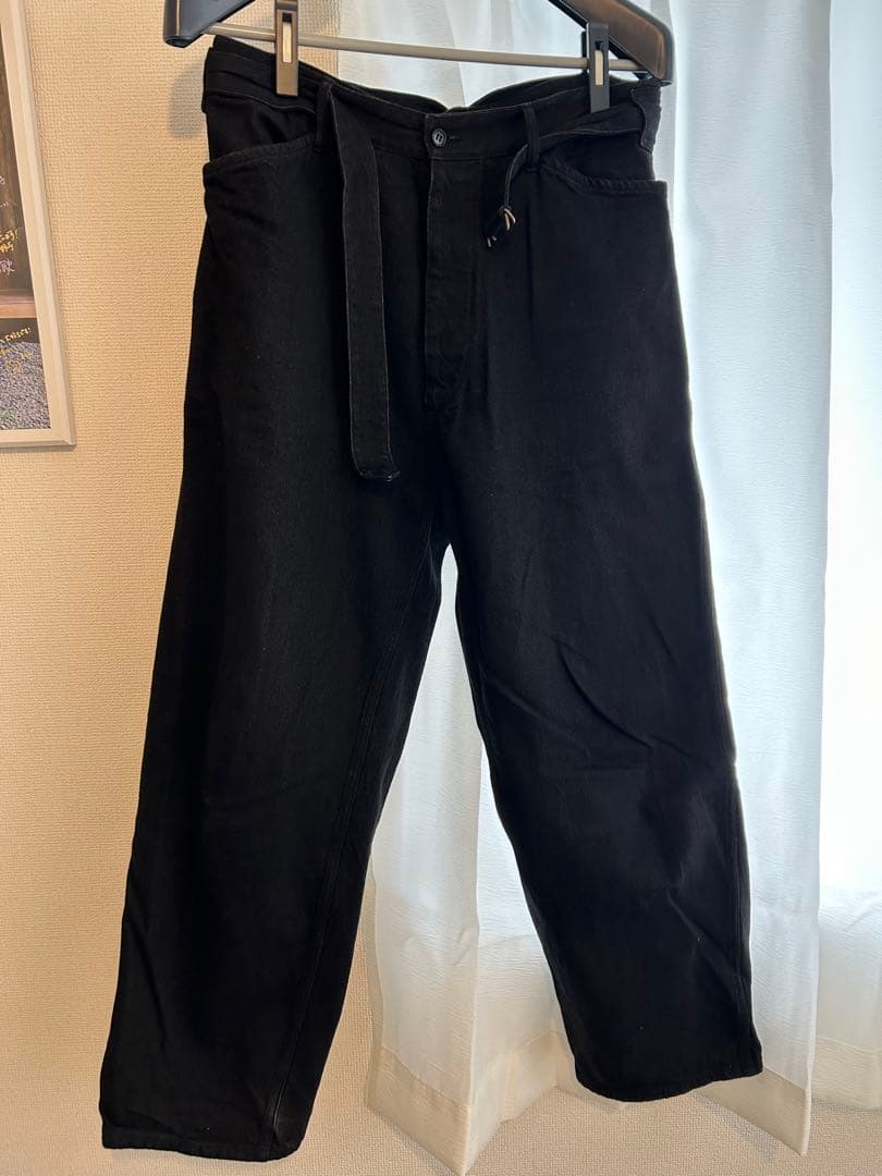 COMOLI ベルテッドデニム 23AWサイズ3 ブラック