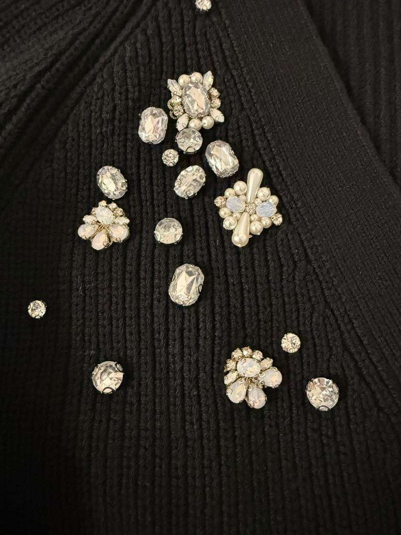 BEATRICE ベアトリス ビジュー装飾ニットカーディガン 新品タグ付