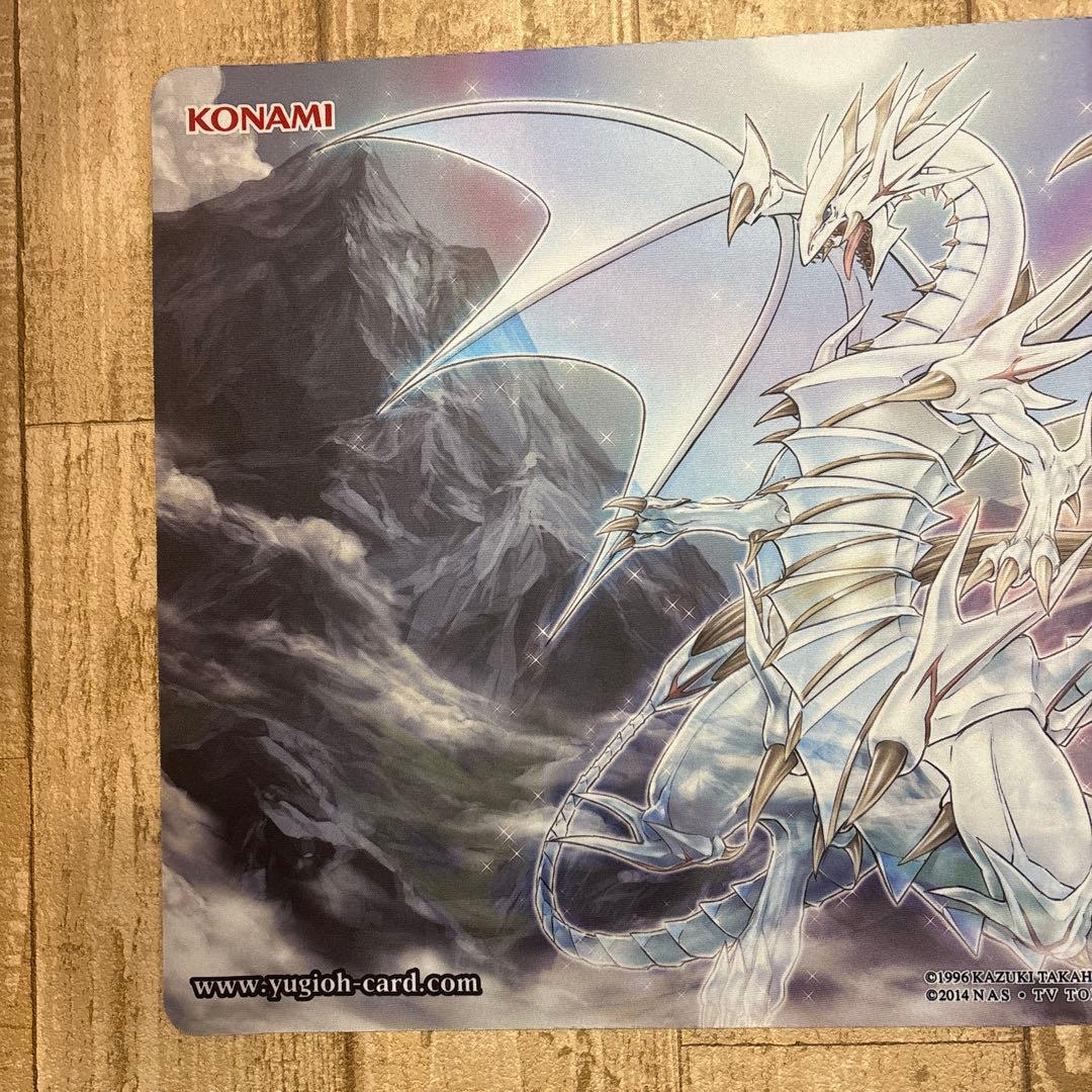 ［美品］青眼の精霊龍 プレイマット wcq 青眼の精霊龍 　プレイマットケース付