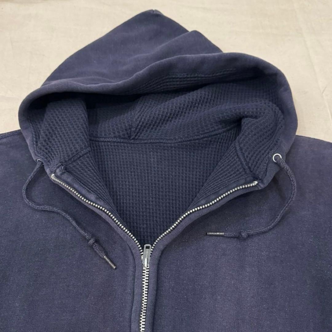 60s ダブルフェイス SWEAT ジップ パーカー 茄子紺 フェード ナス紺