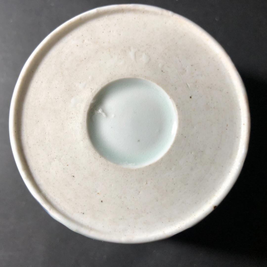 古伊万里　大振り蕎麦猪口　猪口　染錦花文様　古伊万里　時代物　骨董