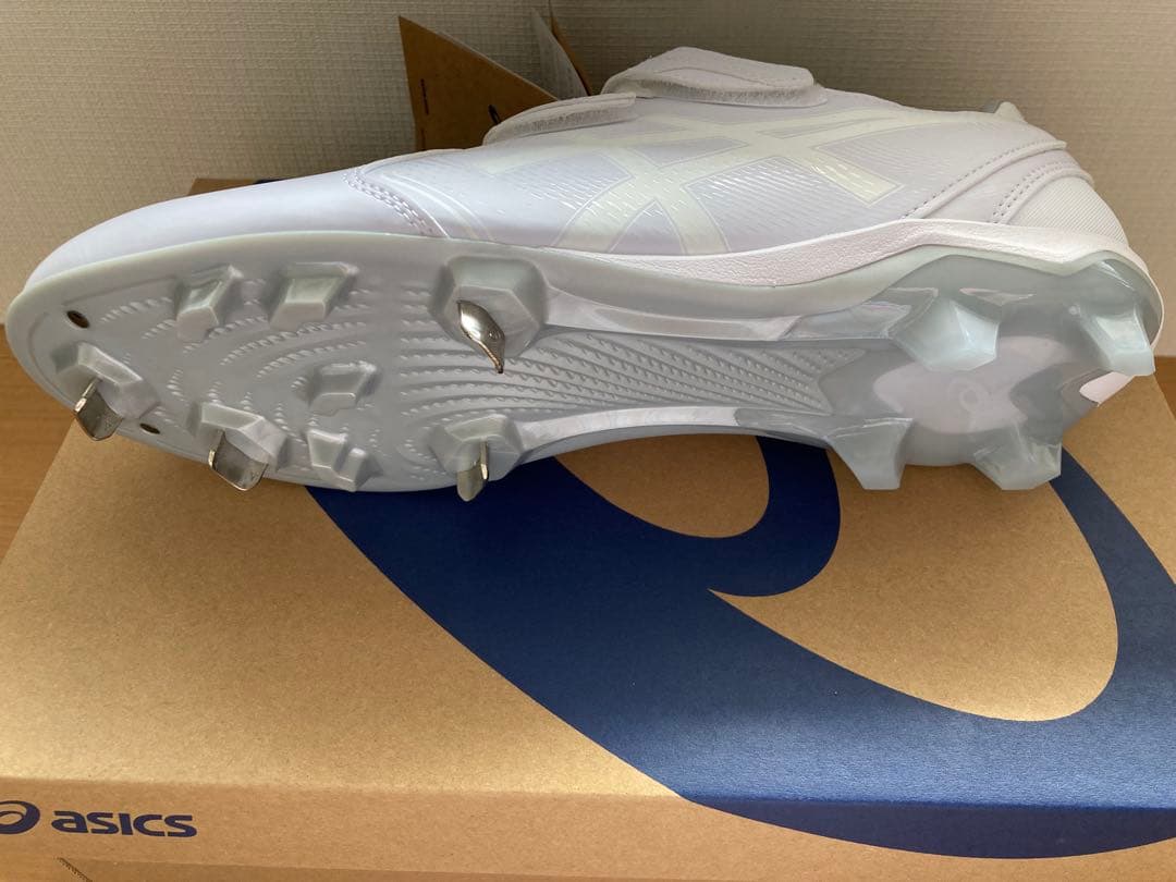 asics NEOCONNECT MG ホワイト スパイクシューズ ベルクロ