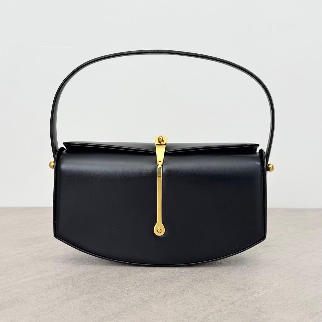 美品 WAKO 銀座和光 フォーマル ハンドバッグ ダークネイビー