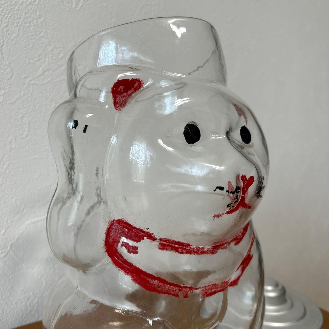 ガラス招き猫　菓子瓶　昭和レトロ 状態良品